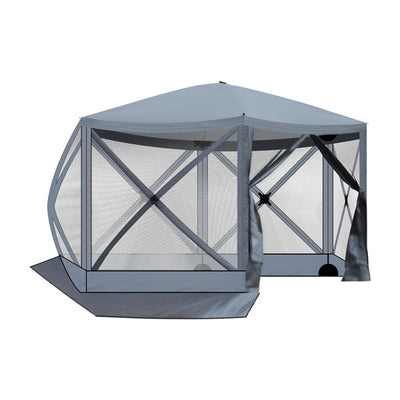 12X12ft Dark Gray Hexagonal Automatic Folding Tent