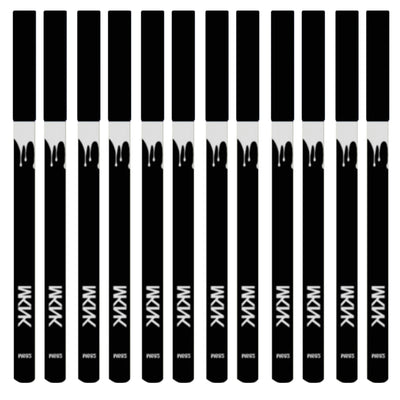 12 Piece White And Black Eyeliner Pencil Set  For Eyebrows, Eyeshadow And Lips. Includes Sharpener. Waterproof , Long-lasting