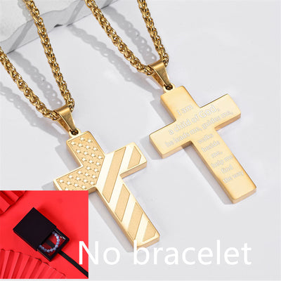 Cross Flag Necklace Letters High Sense Hip Hop