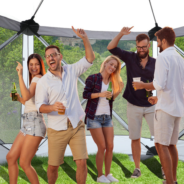 12X12ft Dark Gray Hexagonal Automatic Folding Tent