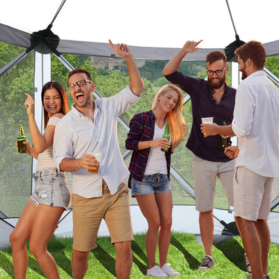 12X12ft Dark Gray Hexagonal Automatic Folding Tent