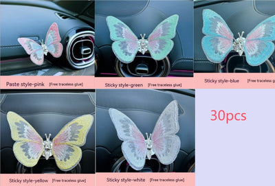 Moving Embroidery Butterfly Center Console Air Outlet Decoration Healing Series Car Accessories
