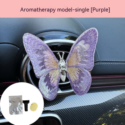 Moving Embroidery Butterfly Center Console Air Outlet Decoration Healing Series Car Accessories