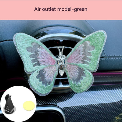 Moving Embroidery Butterfly Center Console Air Outlet Decoration Healing Series Car Accessories