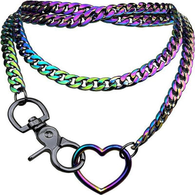 Heart-shaped Multi-layer Cuban Necklace