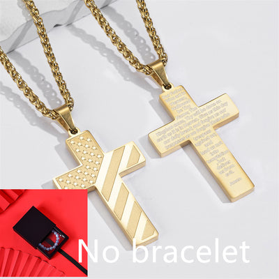 Cross Flag Necklace Letters High Sense Hip Hop