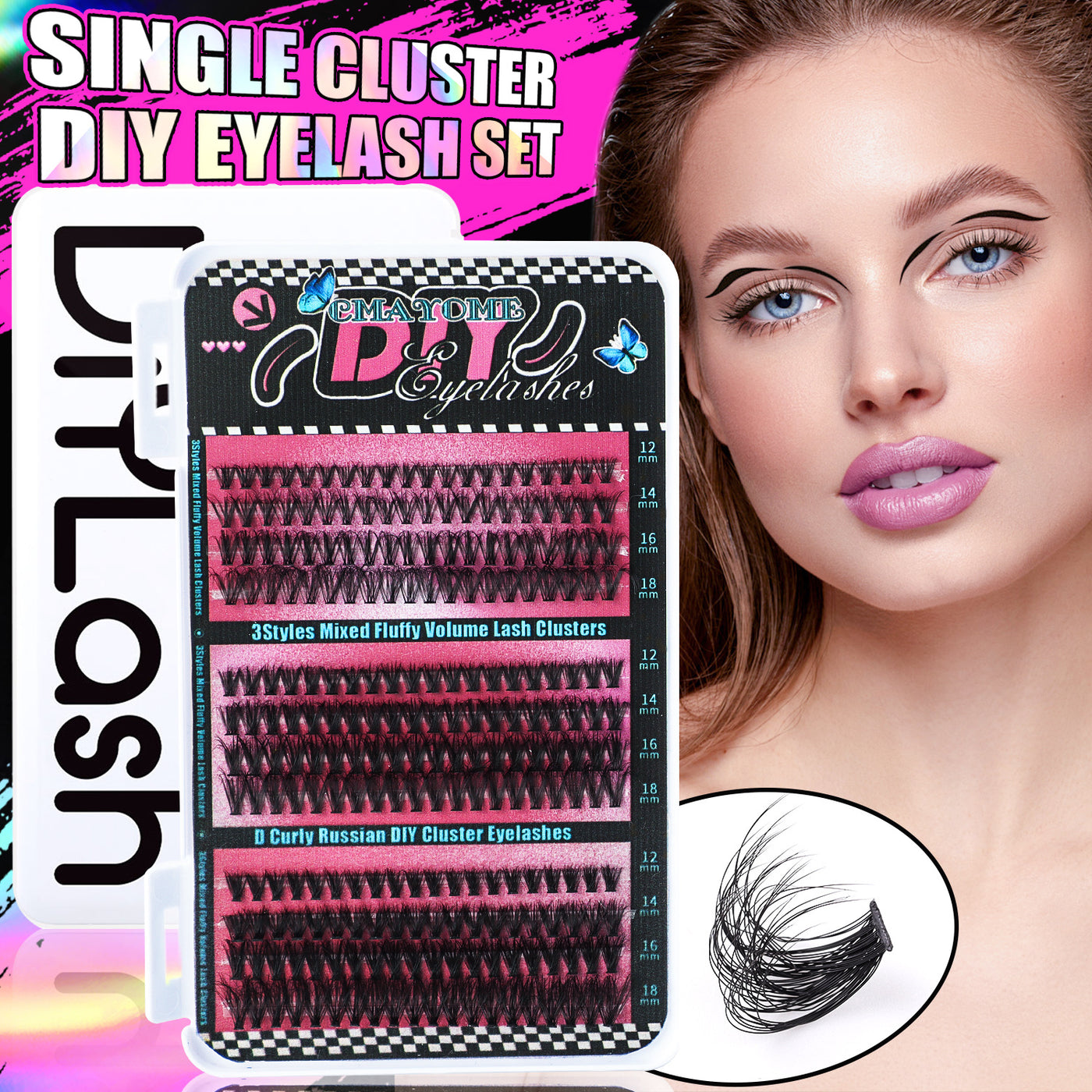DIY 456 Clusters Large Capacity Eyelashes Assortment Pack