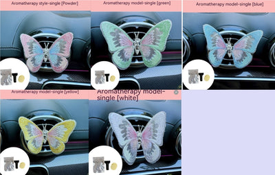 Moving Embroidery Butterfly Center Console Air Outlet Decoration Healing Series Car Accessories