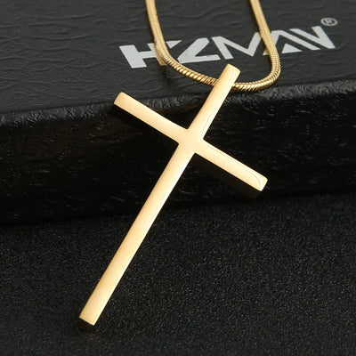 Personalized Men's Cross Pendant Snake Bones Chain Stainless Steel Necklace